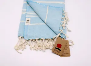 Slim Line Peshtemal Beach Towel - Turquoise