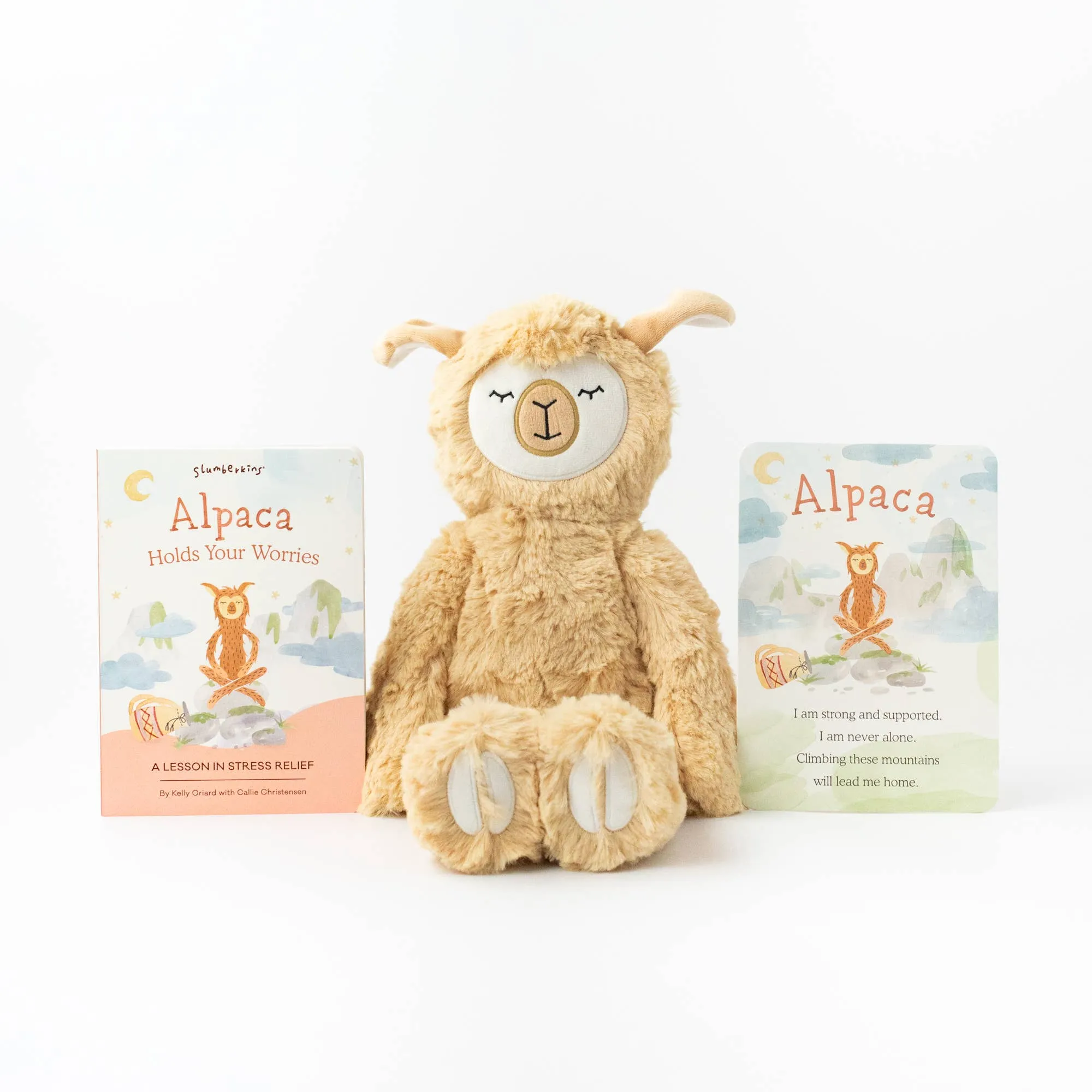 Slumberkins Limited Edition Honey Alpaca Kin Gift Set - Stress Relief
