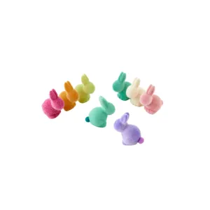 Small Flocked Pastel Seated Bunny