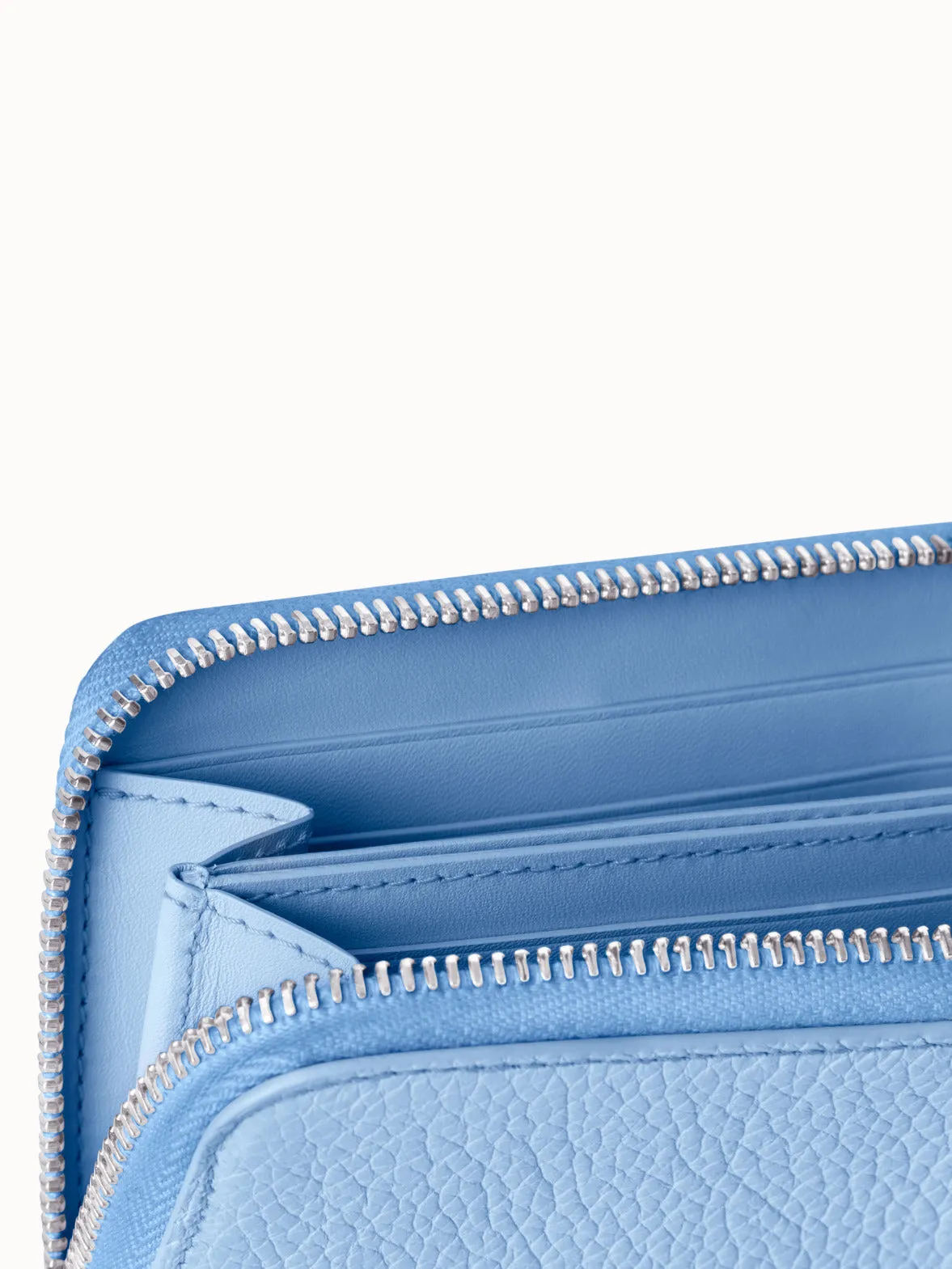 Small Zip Around Wallet in Leather