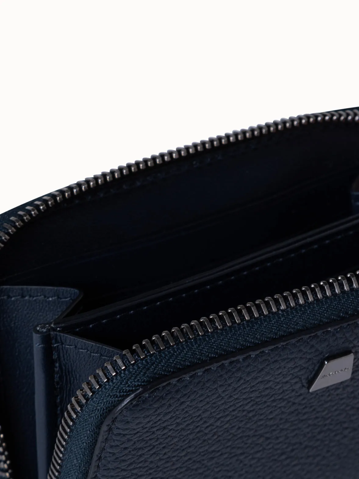 Small Zip Around Wallet in Leather