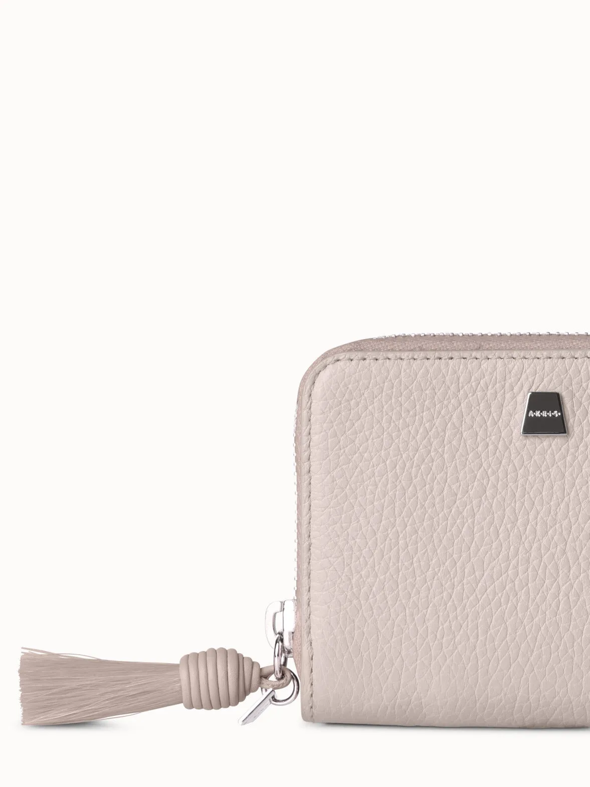 Small Zip Around Wallet in Leather