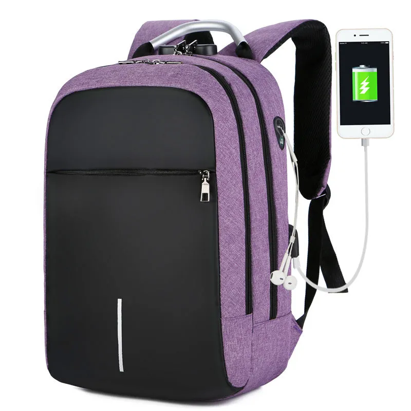 Smart and Durable Reflective Front Line Waterproof Backpack with USB and  Headphone Port, Laptop Compartment Anti-theft Lock