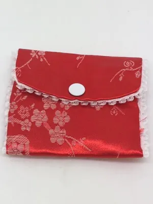 Soft Satin Rosary Pouch (Red)