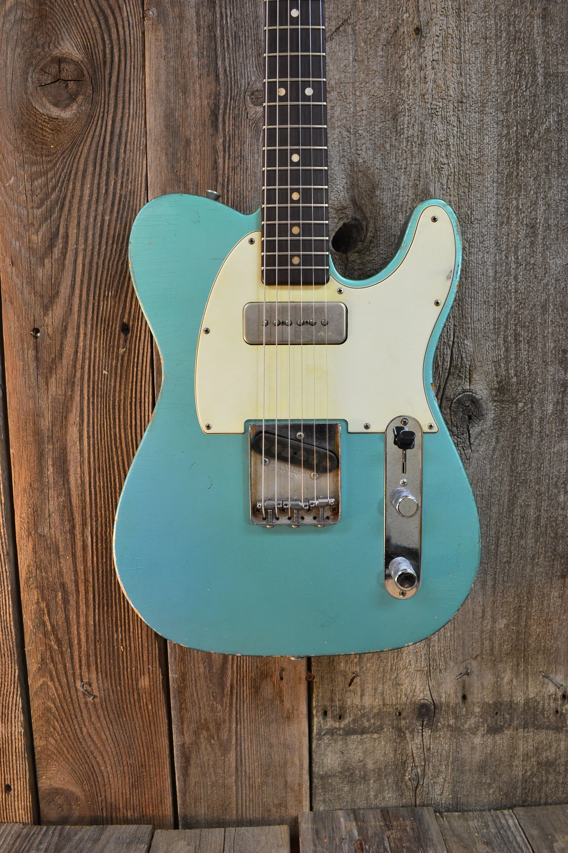 SOLD - Danocaster Singlecut Aquamarine 2020 with P-90 6lb 8oz