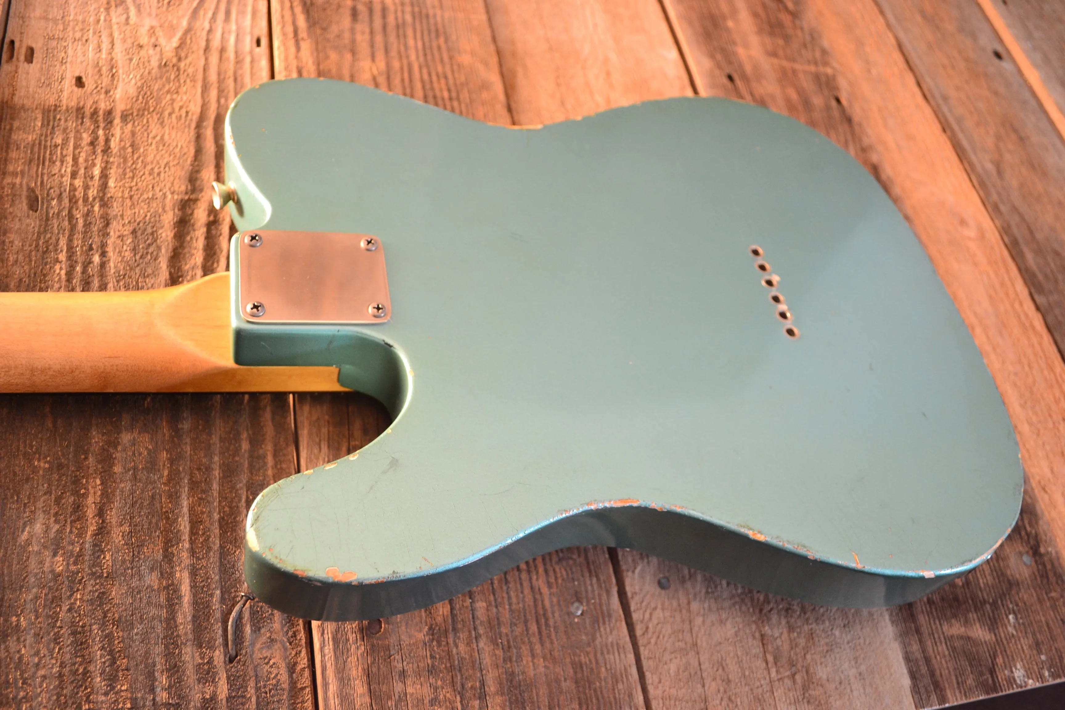 SOLD - Danocaster Singlecut Aquamarine 2020 with P-90 6lb 8oz