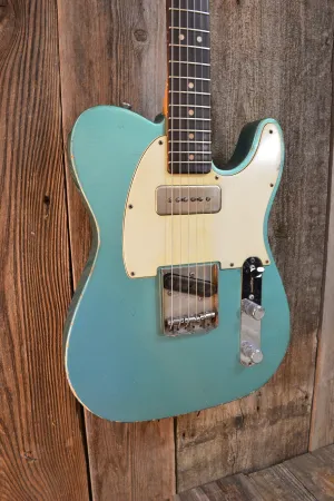 SOLD - Danocaster Singlecut Aquamarine 2020 with P-90 6lb 8oz