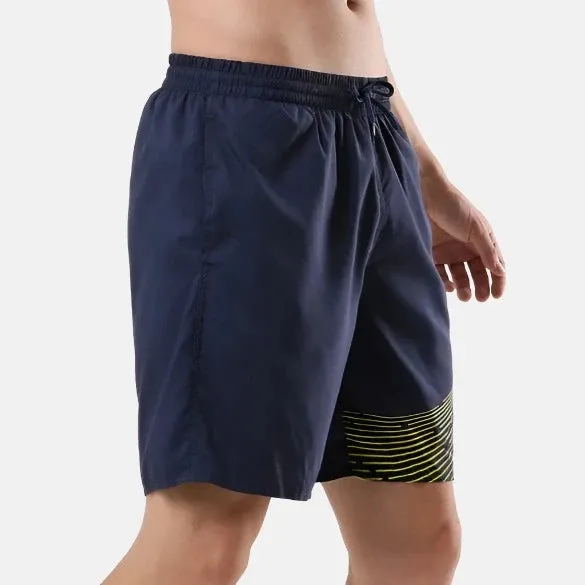 Speedo Essential Medley Logo Printed Men's Watershorts -Navy/Bitter Lime