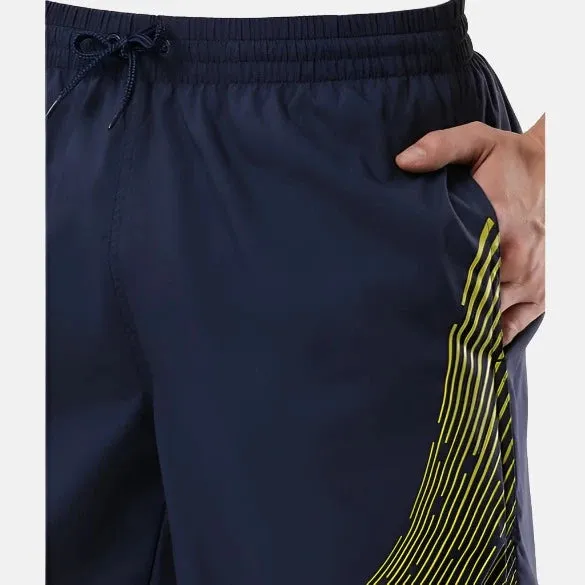 Speedo Essential Medley Logo Printed Men's Watershorts -Navy/Bitter Lime
