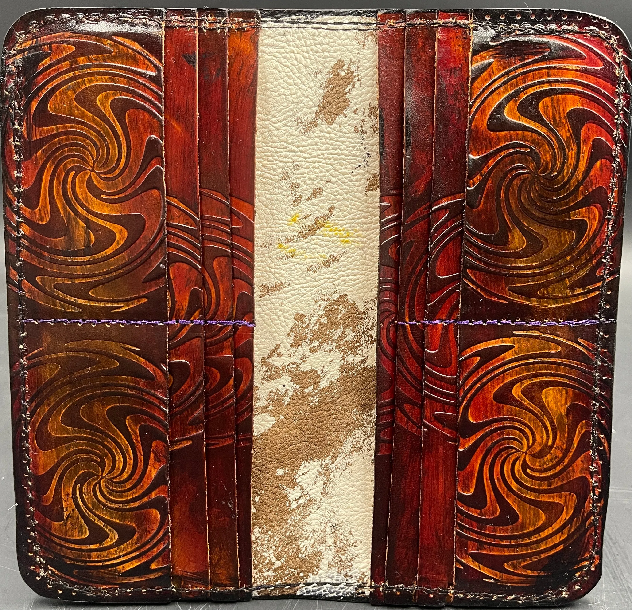Stamped Leather Bifold Clutch - Wig Wag