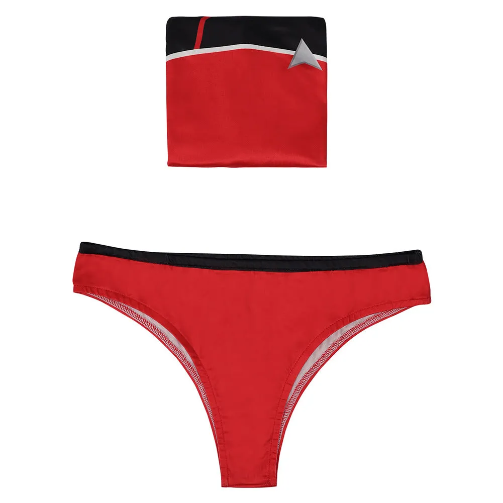 Star Trek: Lower Decks Season 1 Swimsuit Cosplay Costume Red Uniform Two-Piece Bikini Swimwear Outfits Halloween Carnival Suit cossky®