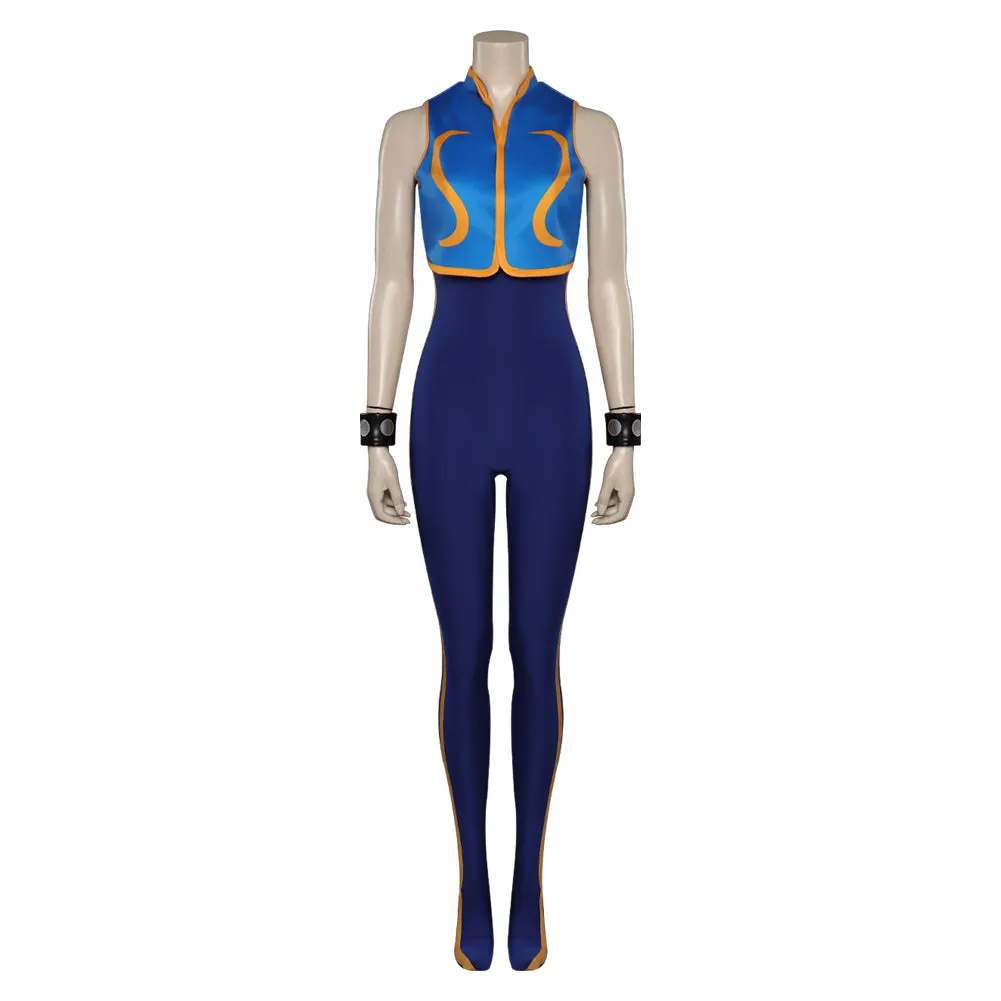 Street Fighter 5 Chun-Li Women Jumpsuit Cosplay Costume Halloween Carnival Party Suit