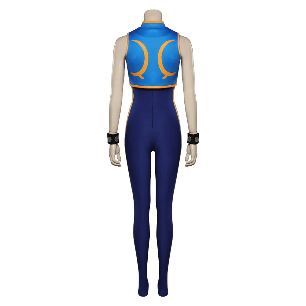 Street Fighter 5 Chun-Li Women Jumpsuit Cosplay Costume Halloween Carnival Party Suit