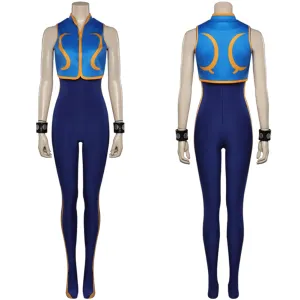 Street Fighter 5 Chun-Li Women Jumpsuit Cosplay Costume Halloween Carnival Party Suit