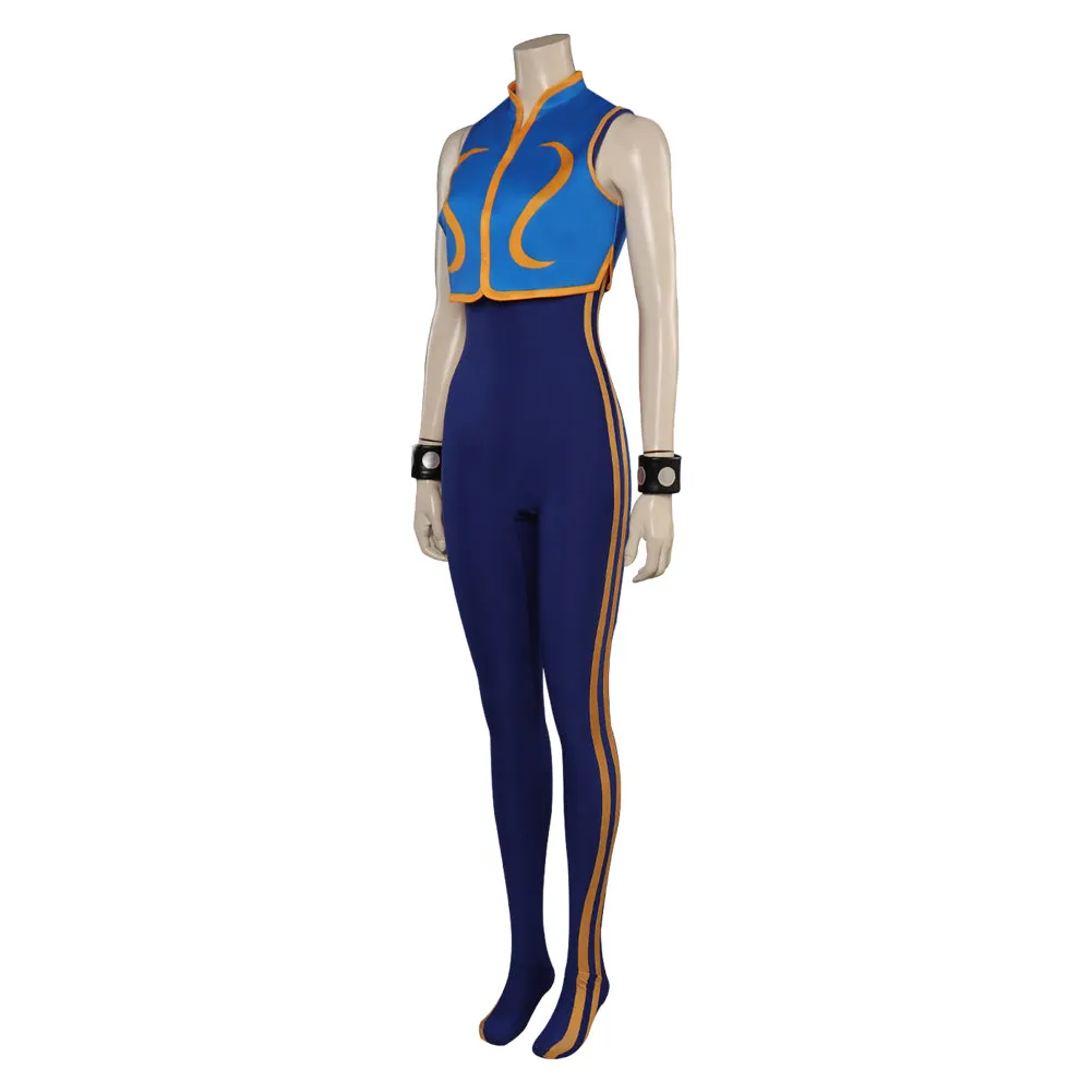 Street Fighter 5 Chun-Li Women Jumpsuit Cosplay Costume Halloween Carnival Party Suit