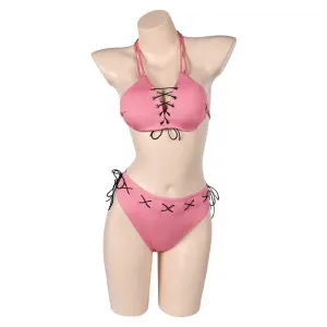 Street Fighter 7 Lucia Morgan Pink Sexy Swimsuit  Swimwear Cosplay Costume Outfits