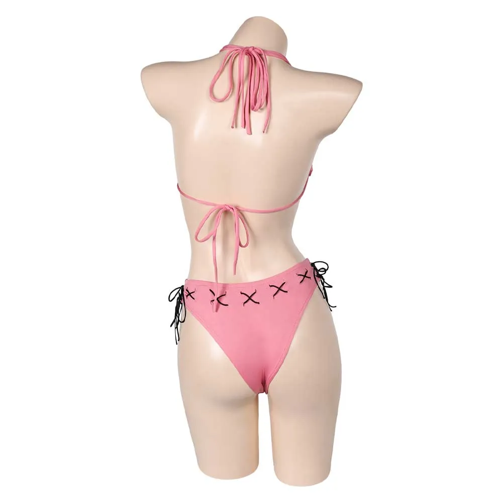 Street Fighter 7 Lucia Morgan Pink Sexy Swimsuit  Swimwear Cosplay Costume Outfits