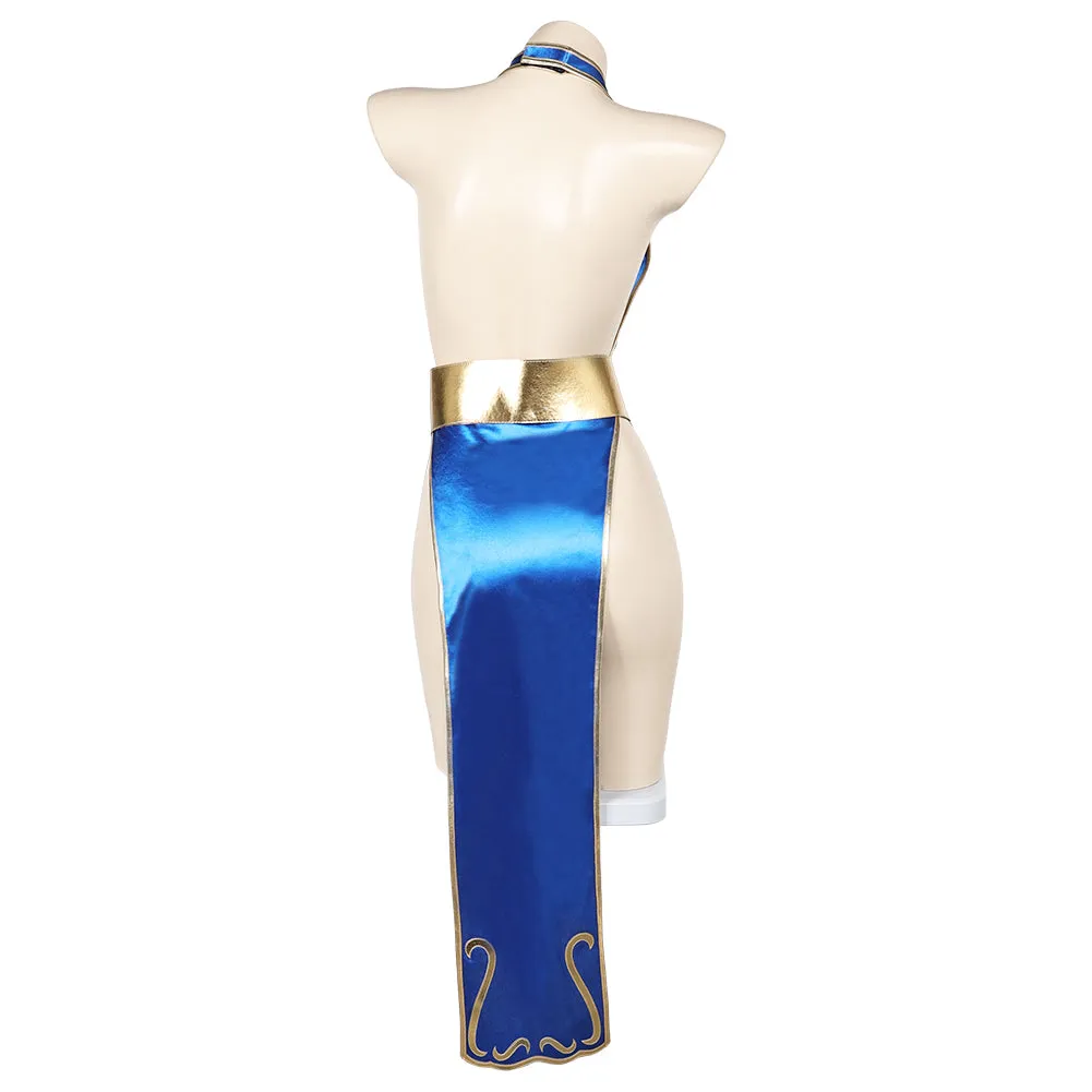 Street Fighter Chun Li Sexy Cheongsam High Slit Cosplay Costume Outfits