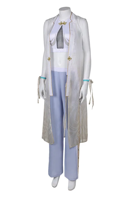 Street Fighter Chunli White Suit Cosplay Costume Outfits Halloween Carnival Suit