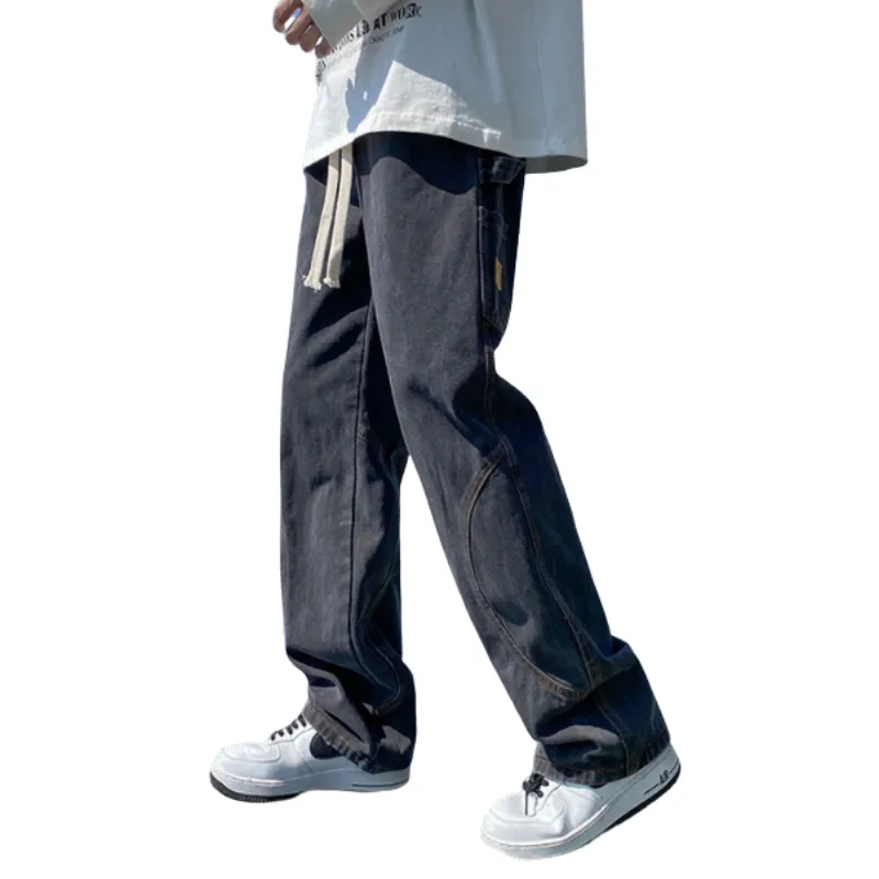 Street Pure Drawsting Straight Jeans