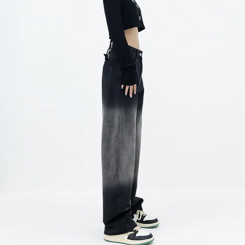 Street Tie-dye Gragient Staight Jeans