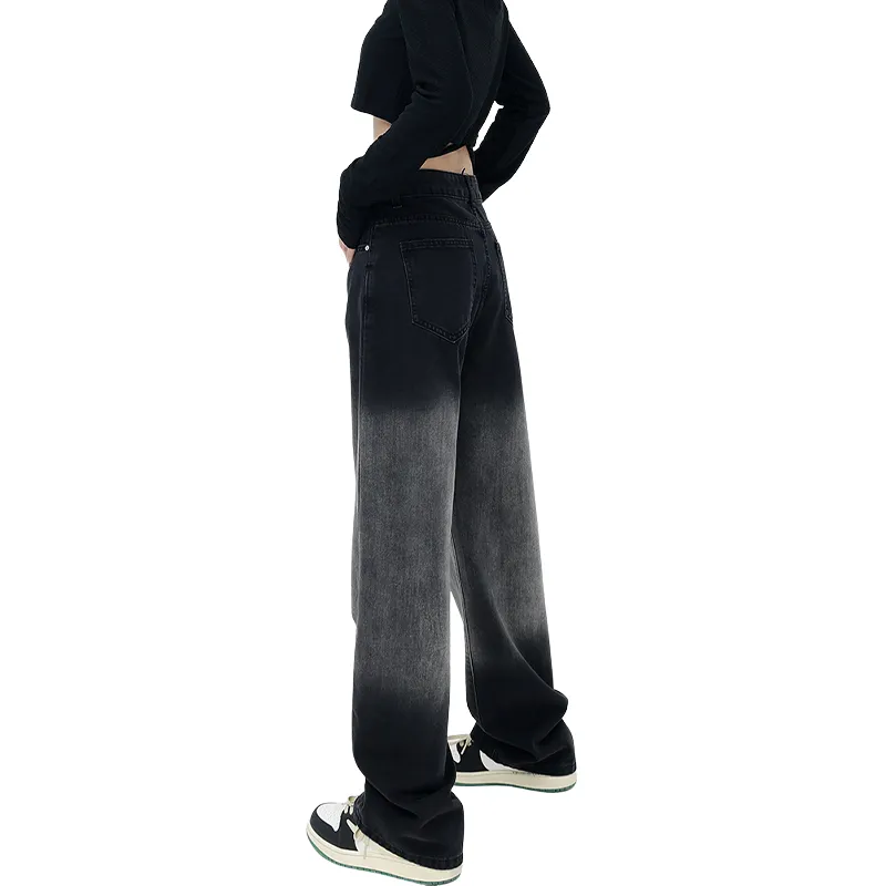 Street Tie-dye Gragient Staight Jeans