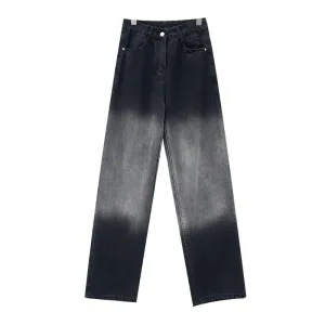 Street Tie-dye Gragient Staight Jeans