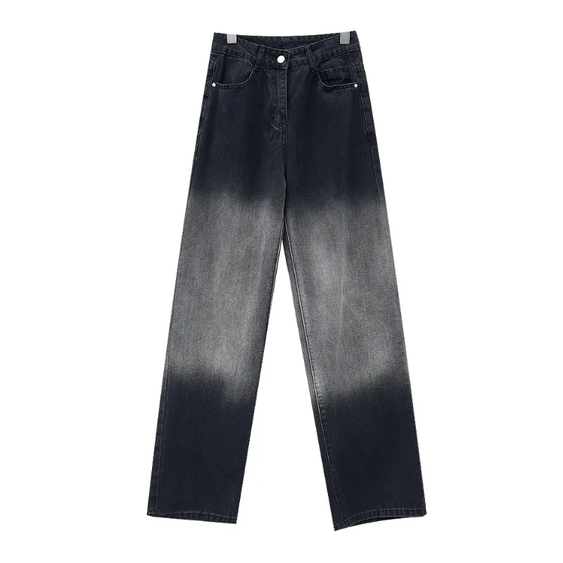 Street Tie-dye Gragient Staight Jeans