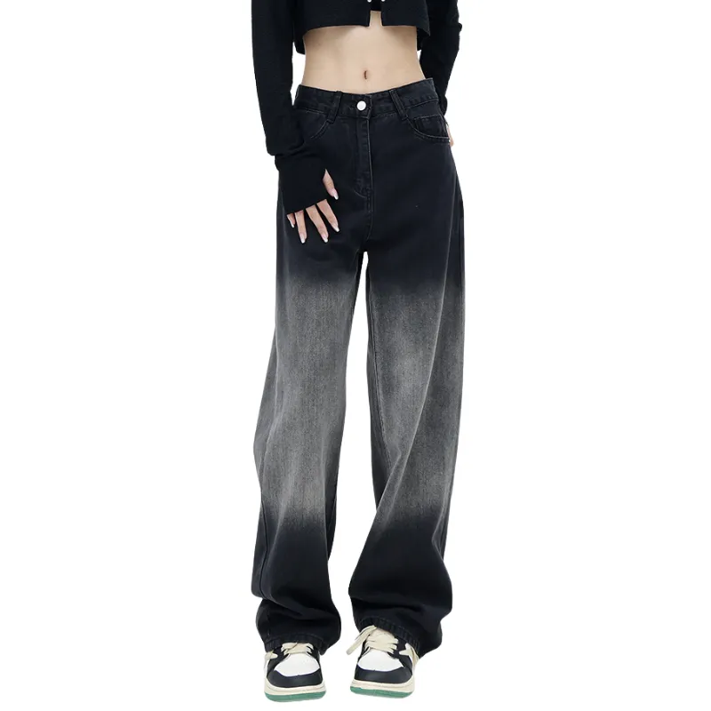 Street Tie-dye Gragient Staight Jeans