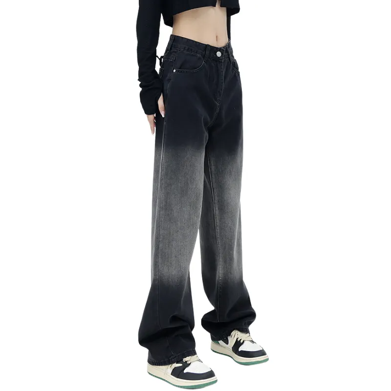 Street Tie-dye Gragient Staight Jeans