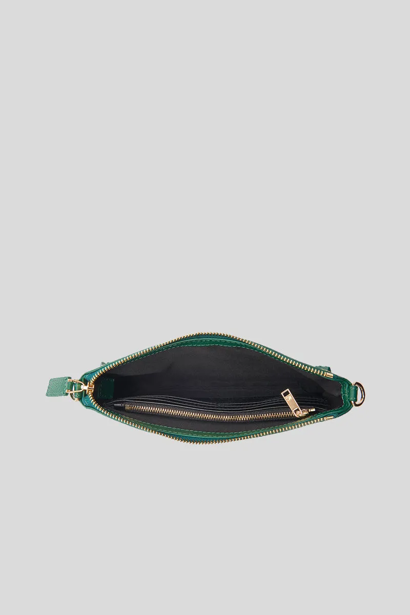 Studs Candice Double Wallet Tumbled Leather - Green