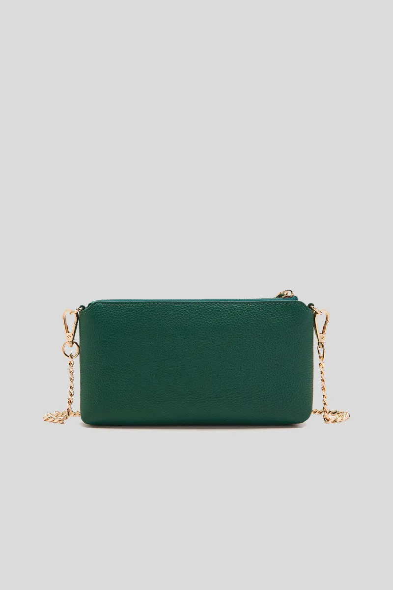 Studs Candice Double Wallet Tumbled Leather - Green