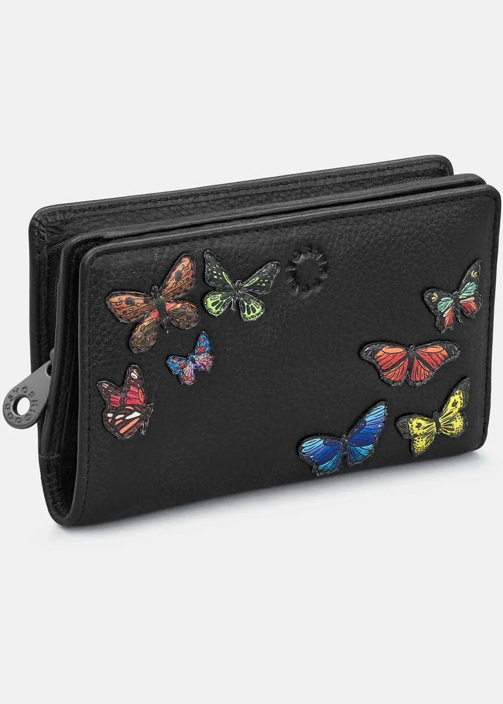 Succubus Bags Books Amongst Butterflies Leather Zip Around Wallet Black
