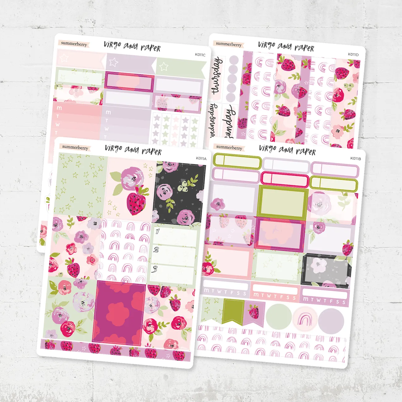 Summer Berry Weekly Planner Sticker Kit