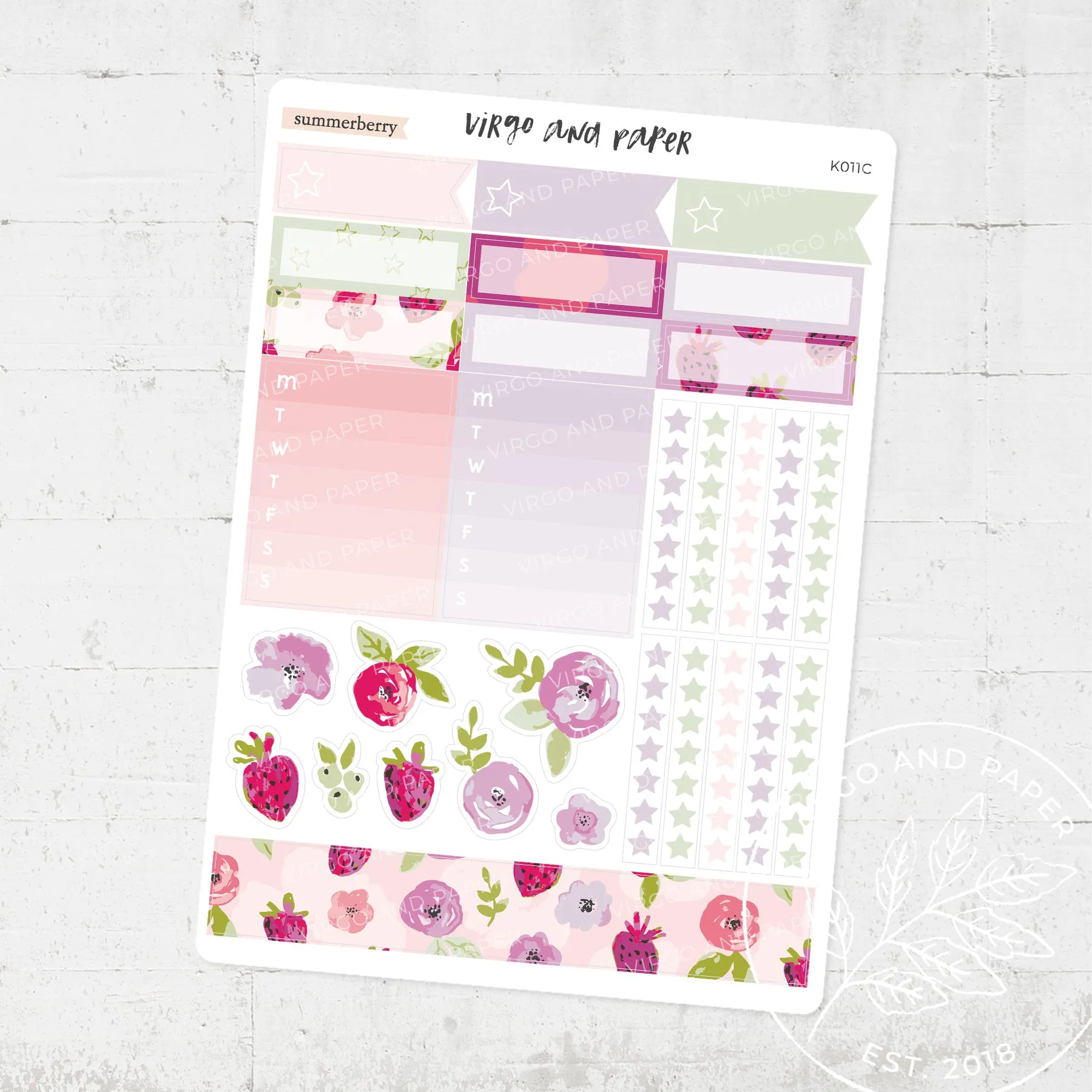 Summer Berry Weekly Planner Sticker Kit