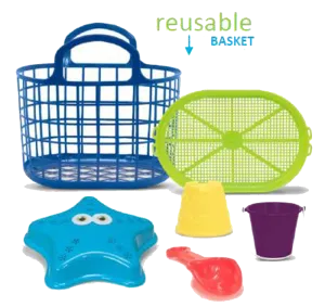 Summer Play Beach Toy 6 Piece Basket Sand Toy Set