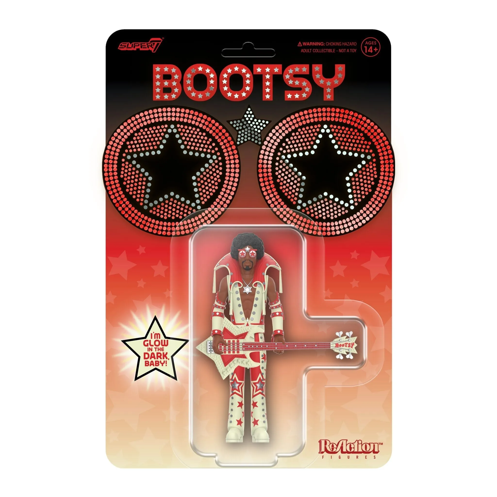 Super7 x Bootsy Collins (Glow-In-The-Dark) ReAction Figure