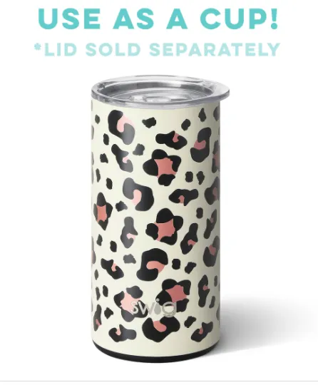 Swig 12oz Skinny Can Cooler-Luxy Leopard