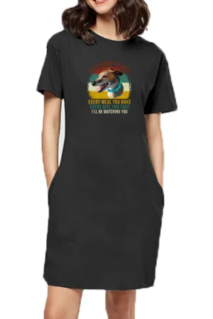 T-shirt Dress With Pockets - Sneaky Eyes (2 Colours) (Slim Fit)