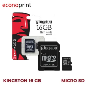 TARJETA KINGSTON MICRO SD 16GB CON ADAPTADOR A SD