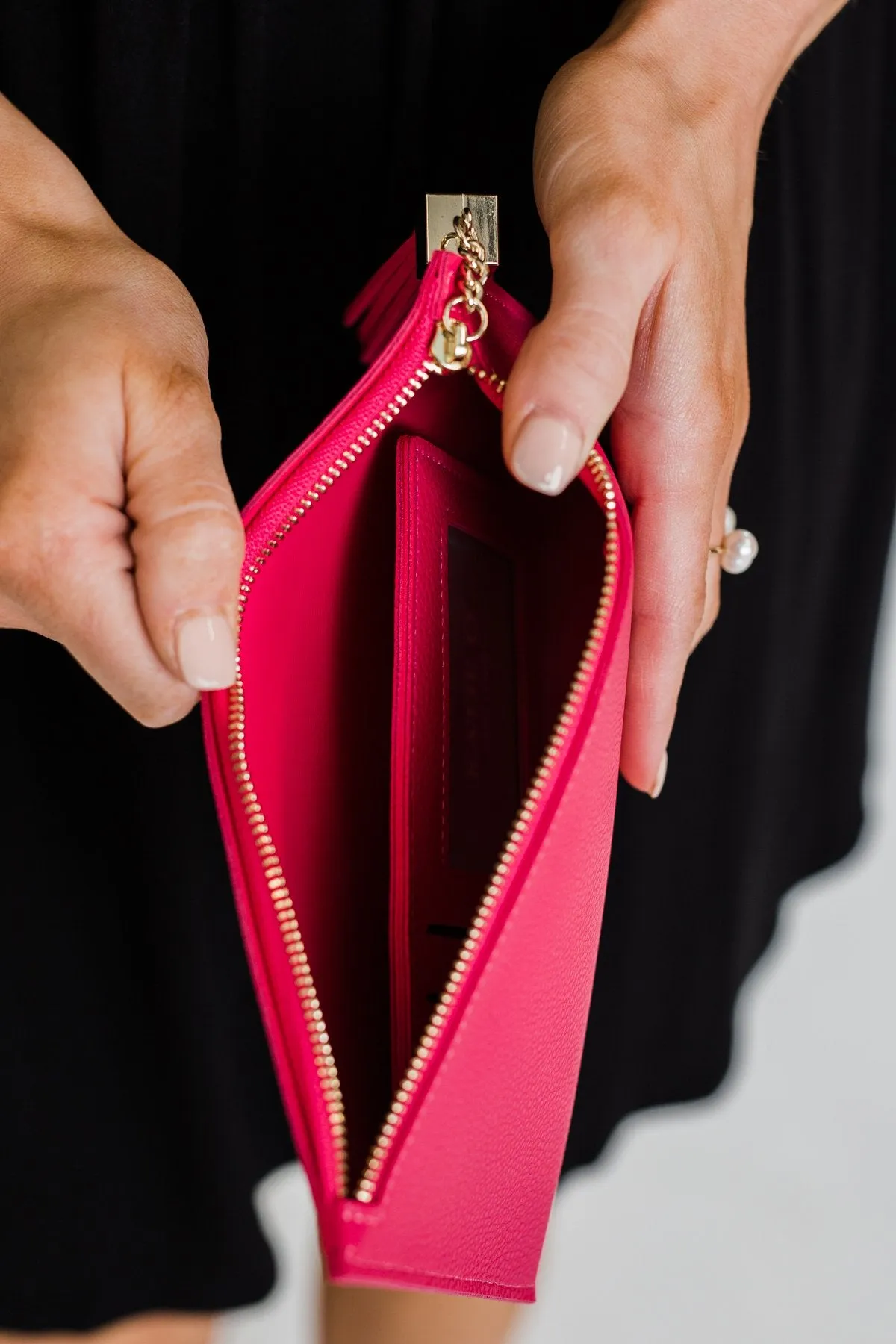 Tassel Clutch- Fuchsia