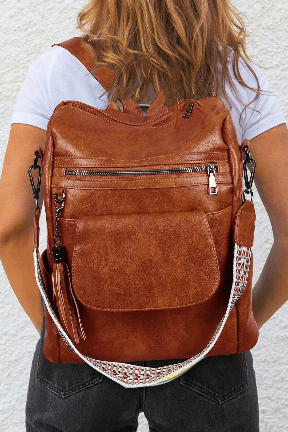 Tassel Retro Brown Backpack