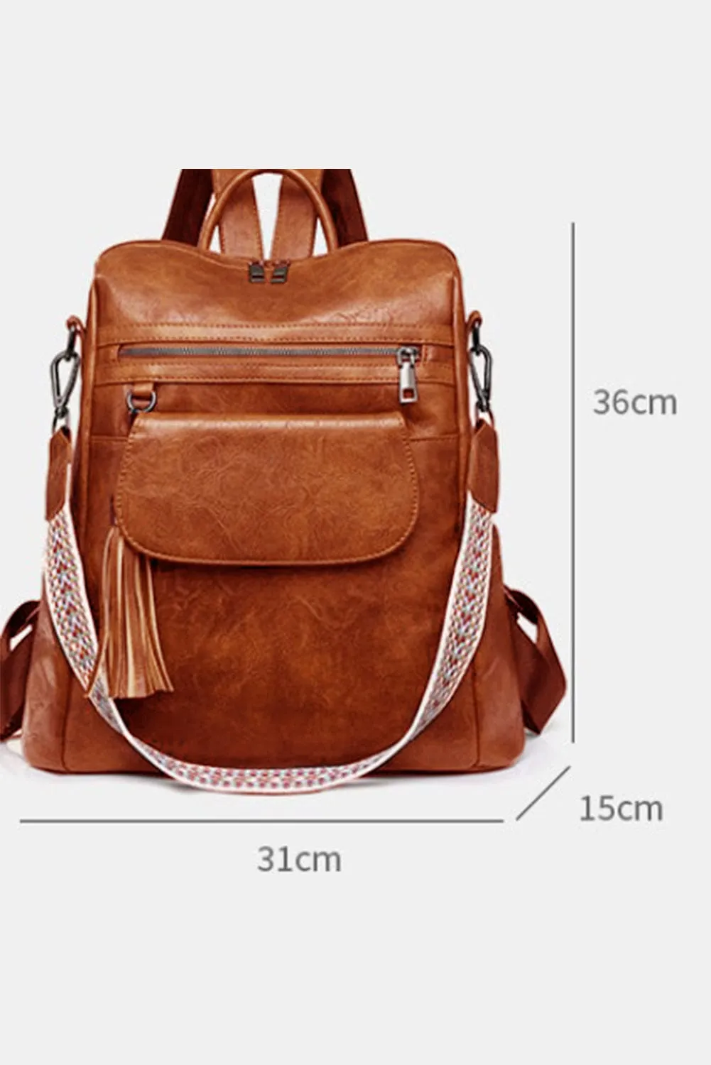 Tassel Retro Brown Backpack