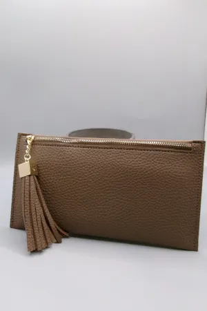 taupe it's a classic zip wallet