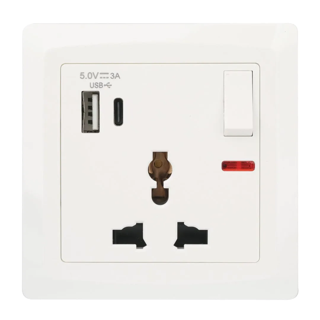 Terminator Universal Socket With USB-A & USB-C Outlet - TWS 1SUI-2UAC