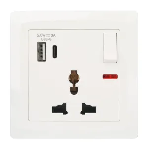 Terminator Universal Socket With USB-A & USB-C Outlet - TWS 1SUI-2UAC