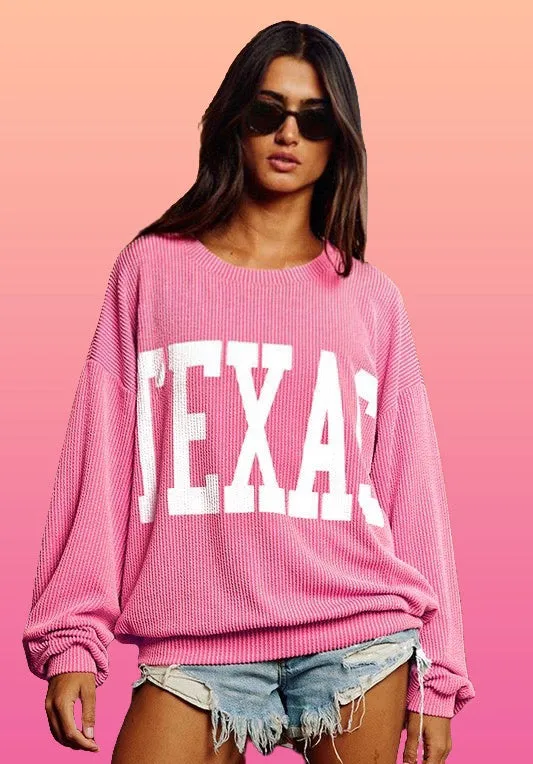 Texas Oversized Crewneck Pullover - Multiple Colors