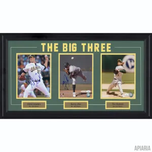 The Big Three autographed by Tim Hudson, Mark Mulder & Barry Zito, Oakland A's