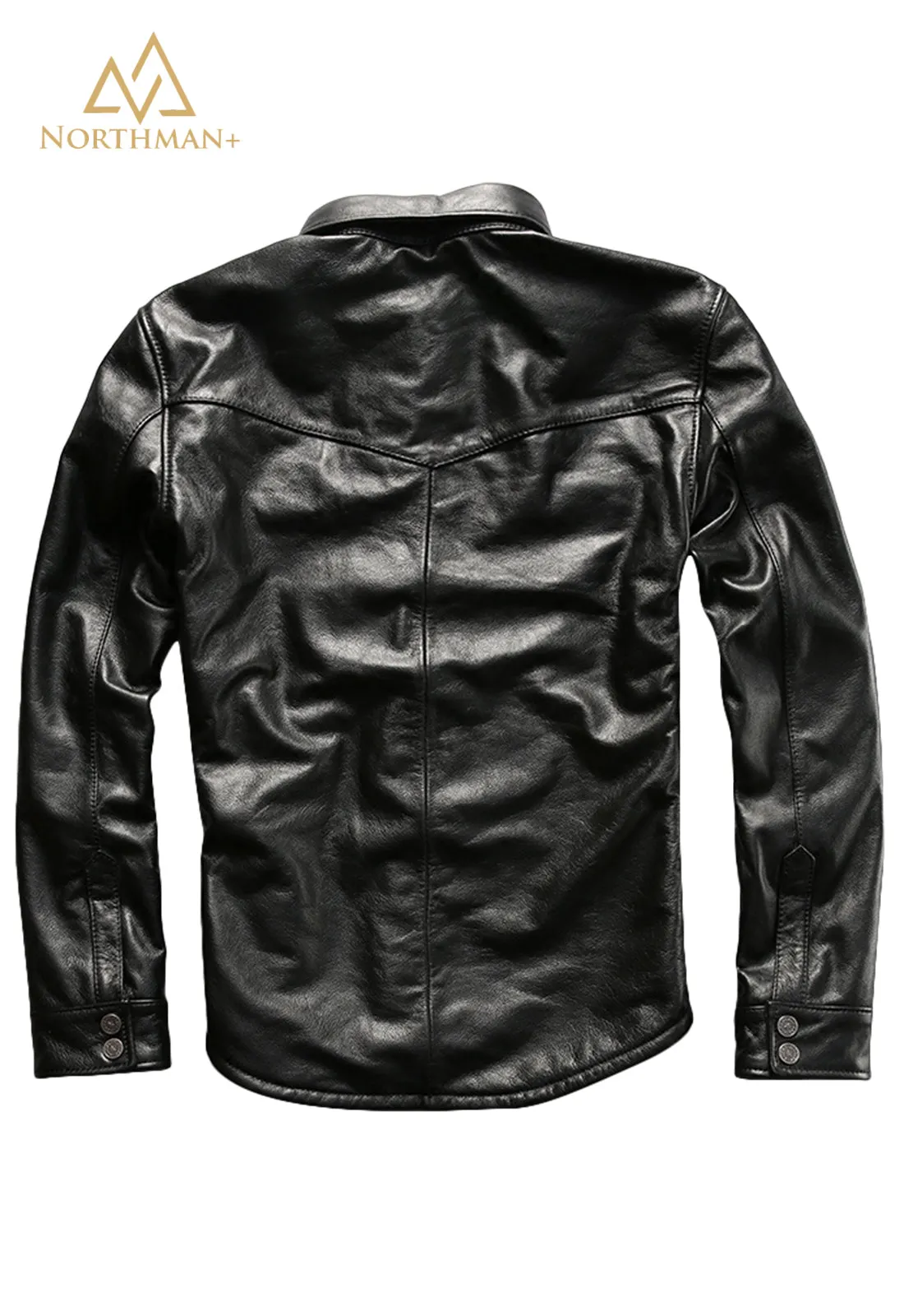 The Button Down leather shirt  jacket for men