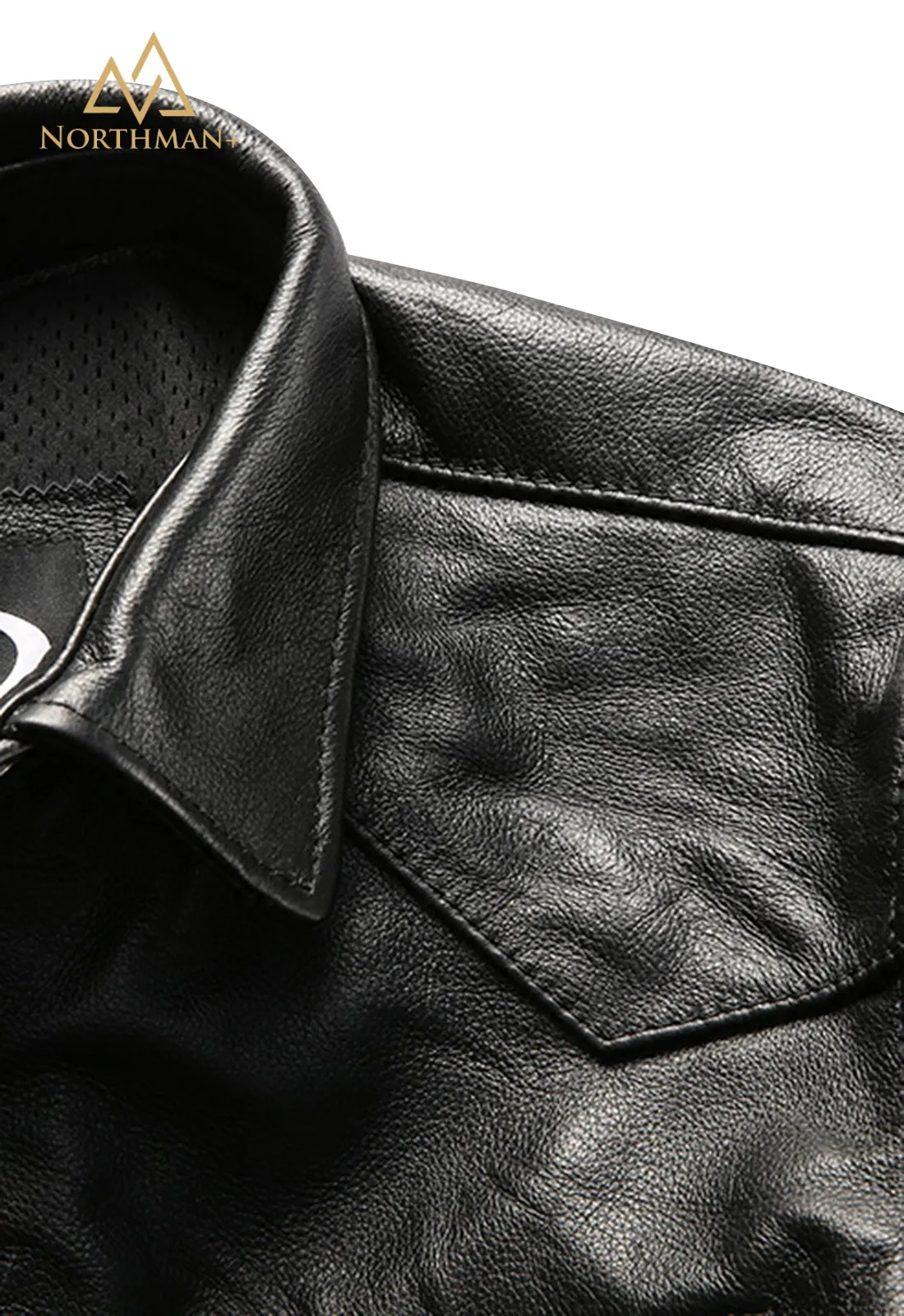The Button Down leather shirt  jacket for men